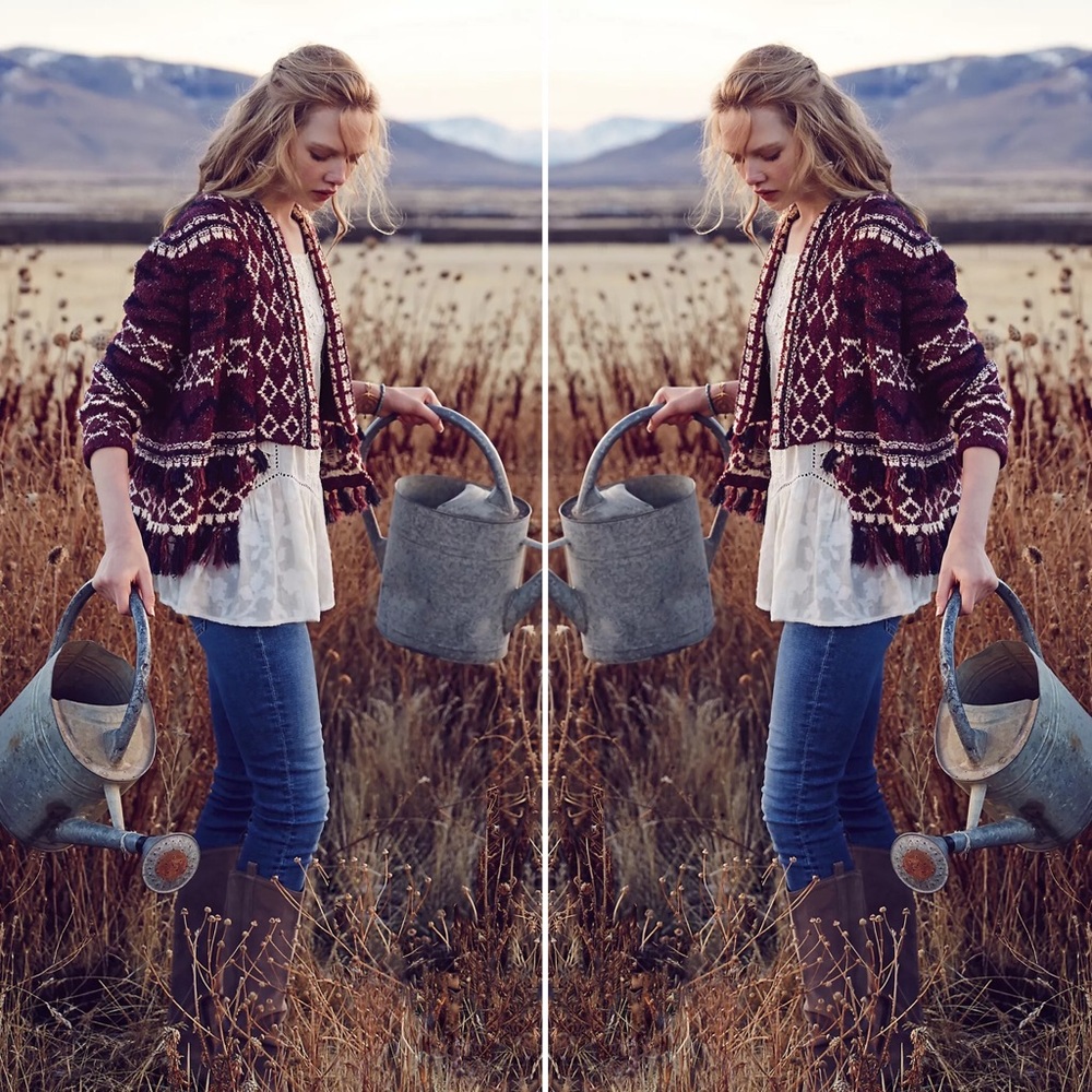 Anthropologie Moth Fringed Veras Cardigan